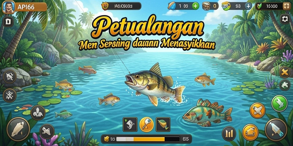 Tampilan gameplay API66 menampilkan keseruan memancing yang menantang.