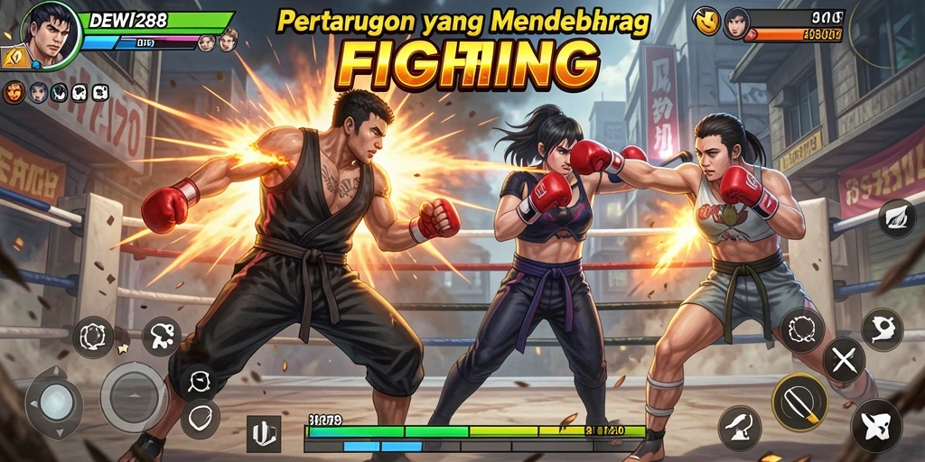 Tampilan gameplay <strong>DEWI288</strong> yang menggugah semangat pertempuran.
