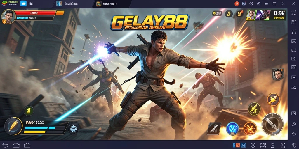 Screenshot utama GELAY88 menampilkan aksi mendebarkan dalam gameplay yang intens.