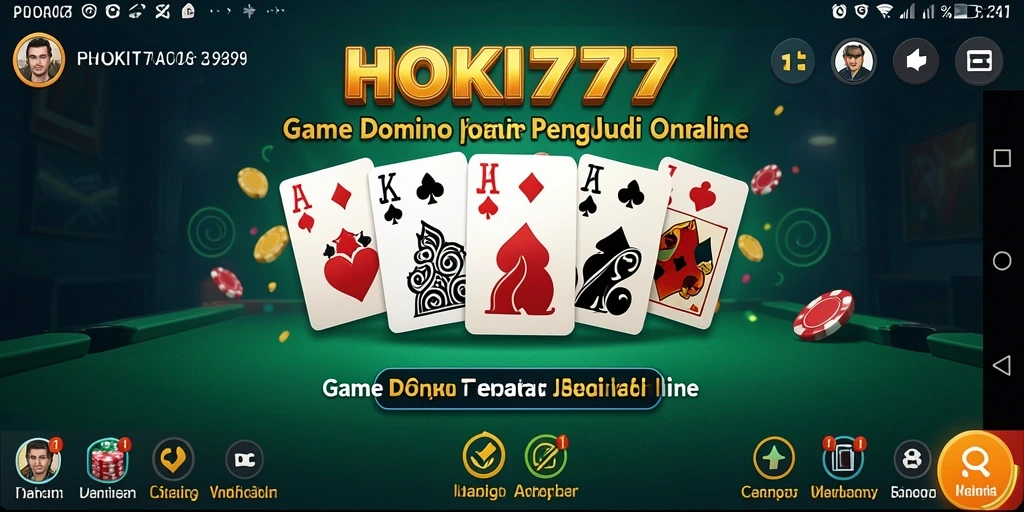 Screenshot HOKI777 menampilkan aksi seru dalam permainan Domino.