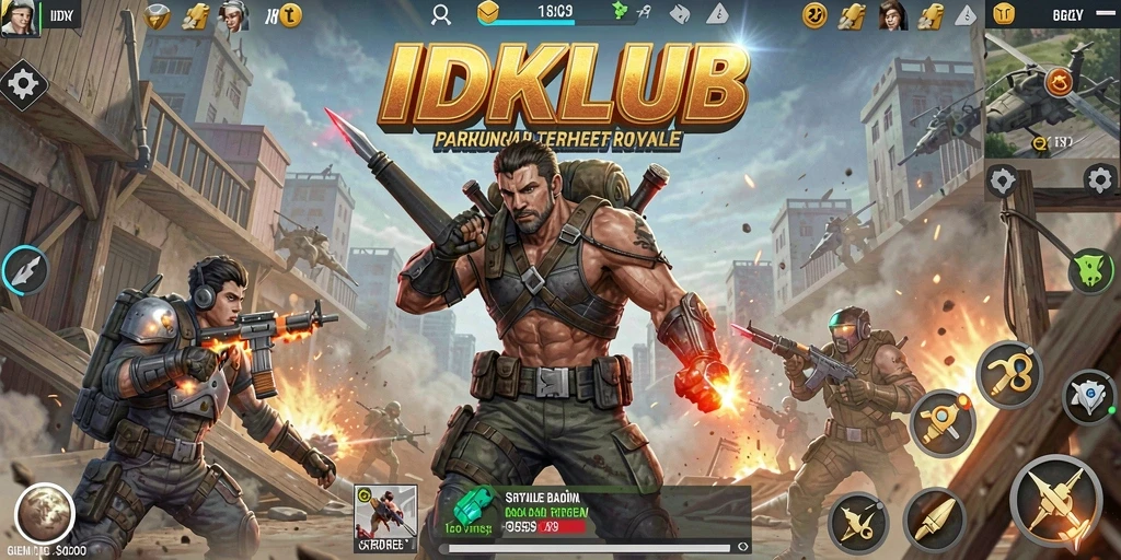 Screenshot gameplay dari IDKLUB, memperlihatkan pertarungan yang seru.