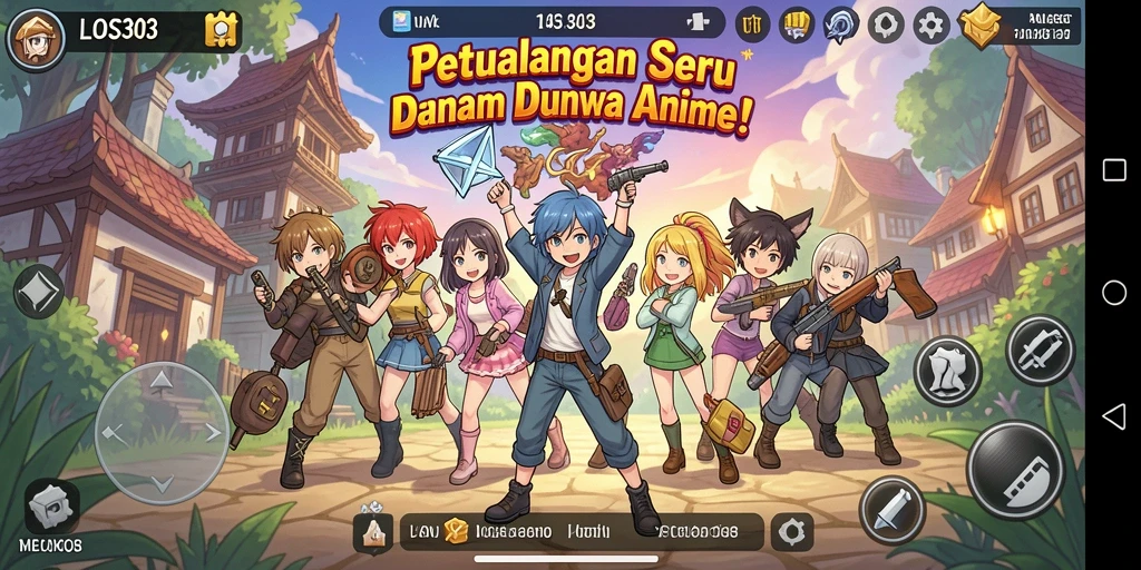 Tampilan gameplay menawan dari LOS303 dengan karakter Anime.