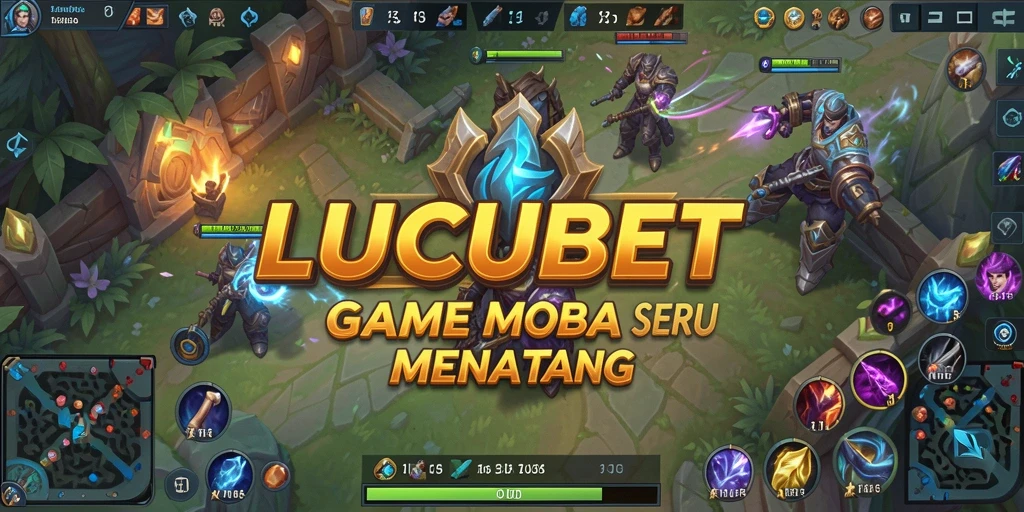 Tampilan gameplay MOBA yang mendebarkan dalam LUCUBET.