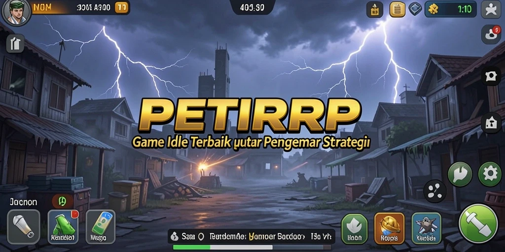 Screenshot menampilkan gameplay seru dari PETIRRP dengan strategi Idle yang menarik.