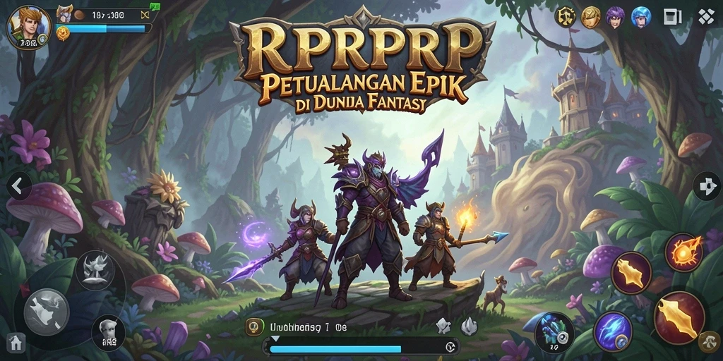 Screenshot utama yang menunjukkan aksi pertarungan seru dalam RPRPRP.